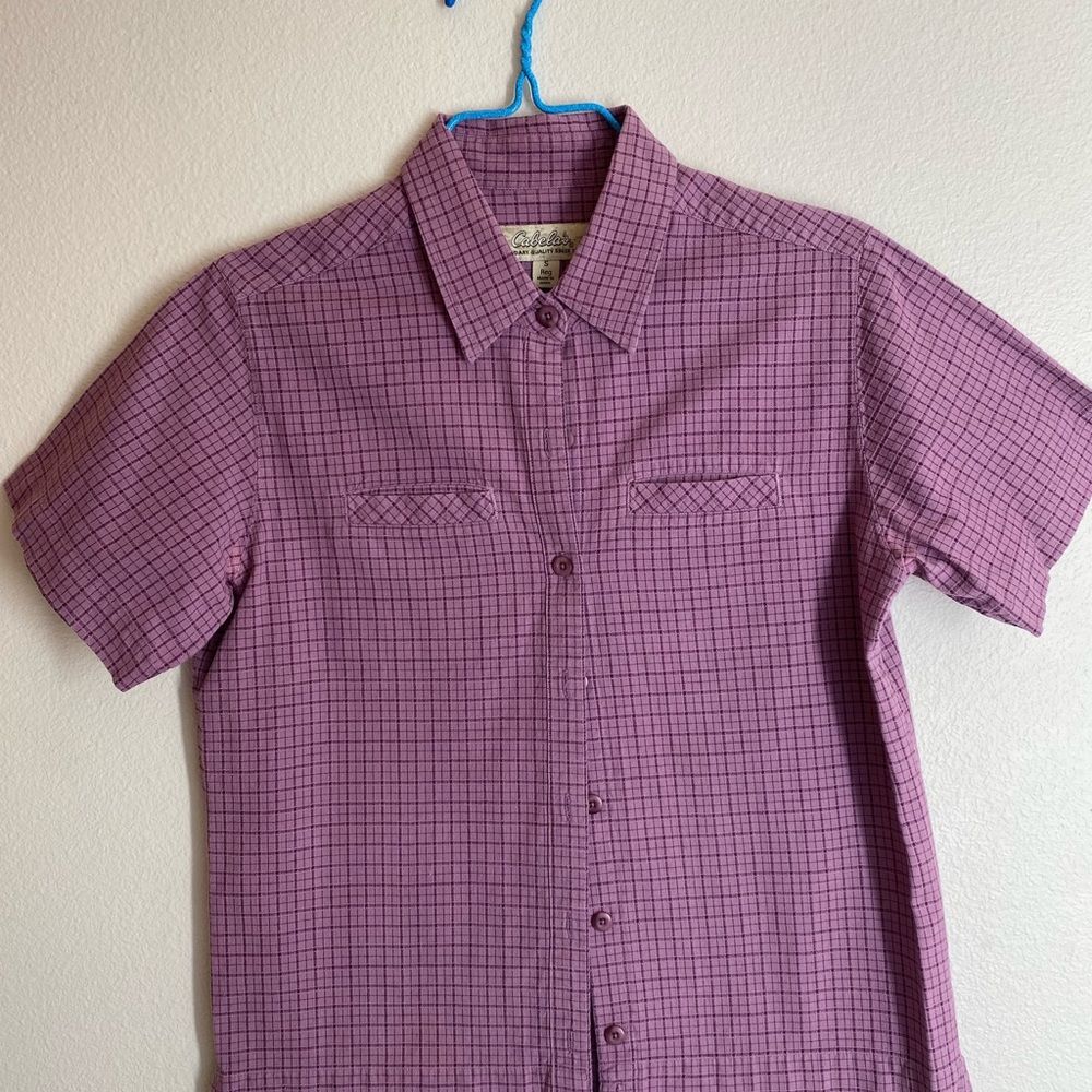 Ladies size small Cabela’s lavender camp shirt.
